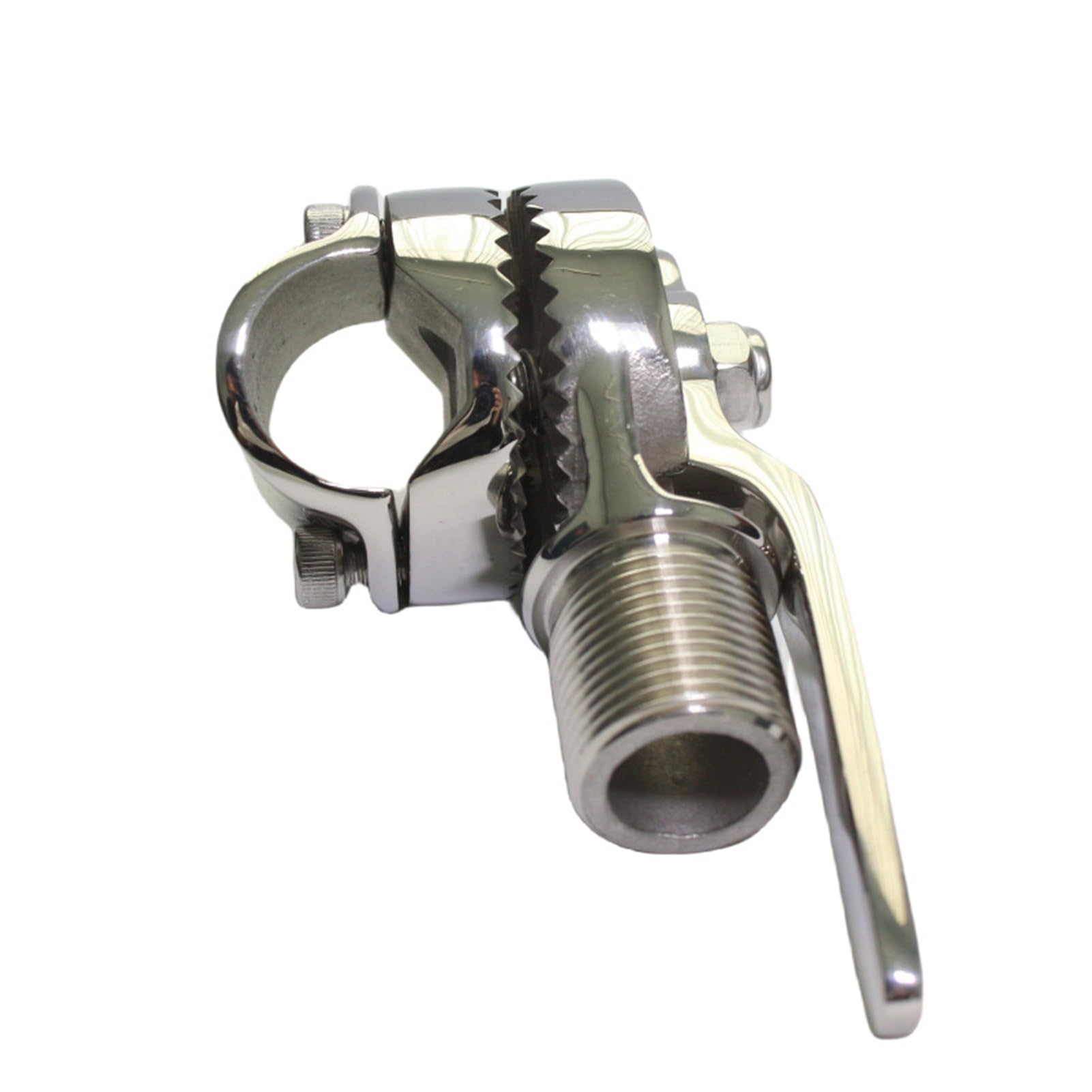 BKIAE Marine VHF Antenna Mounts, Ratchet Mount, 316 Stainless Steel Rail Mount Adjustable Antenna Base for Boat (Clamp-on Antenna)