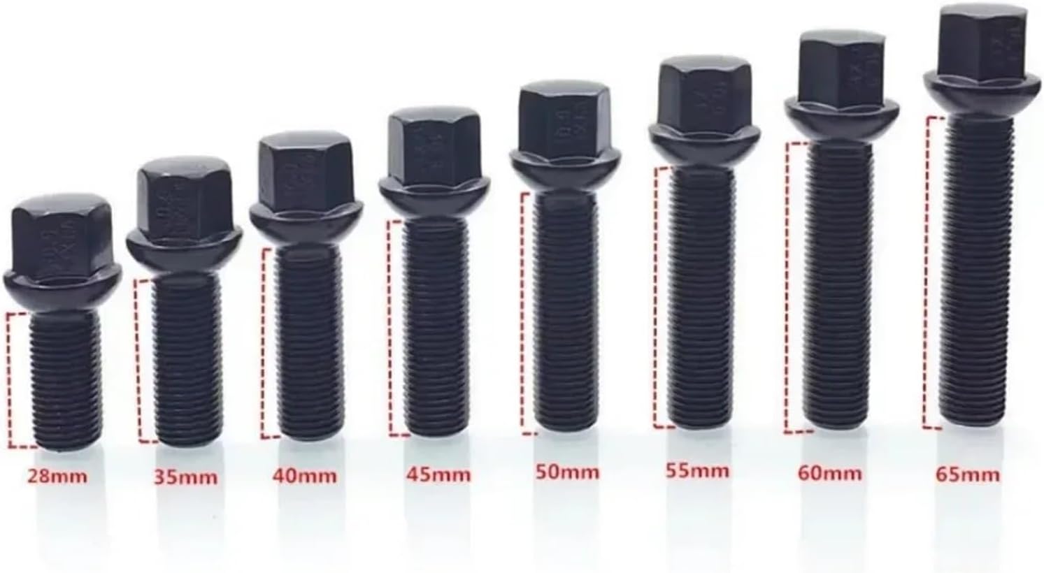Alloy Wheel Nuts Compatible with Benz 1pc M15x1.25 Wheel Lug Bolts Screws Alloy Fasteners Hex 17mm Thread Length 28 35 40 45 50 55 60 65mm