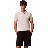Calvin Klein Uomo Maglietta Polo Maniche Corte Monogram Pique in Cotone