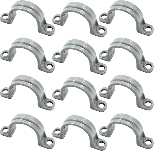 Vista 25 de 6 correas de tubo de PVC de 1-1/4 pulgadas, correas de plástico de dos agujeros, correa de conducto de plástico para tubos de PVC cables de conducto