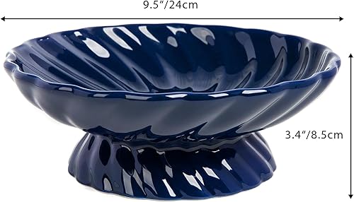 Miniatura 7 de Cuenco de frutas de cerámica de 9.5 pulgadas, plato decorativo para servir, bandeja de frutas o cesta de frutas para encimeras de cocina, granjas,