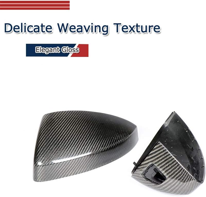 Carbon Fiber Mirror Covers fits for Audi TT MK3 Type 8S Coupe 2015-2019 2PCS Side Replacement Car Rear View Driver Passenger Side Mirror Cover Cap Factory Outlet(With Side Lane Assist)