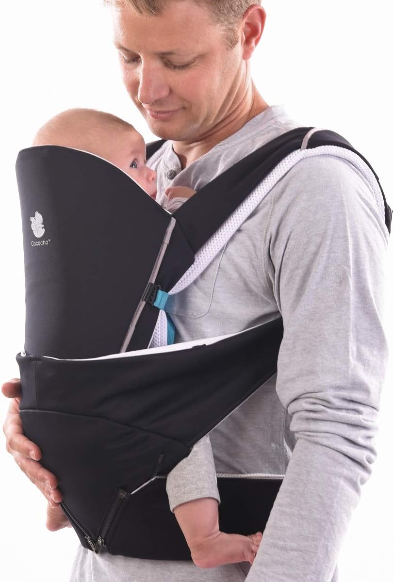 Cococho Ergonomic Baby Carrier- Adapts from Infant to Toddler, Easy Unassisted Wearing Method for Both Front and Back. Breathable Cotton 3D Mesh Inside. Teething Pads are Included.