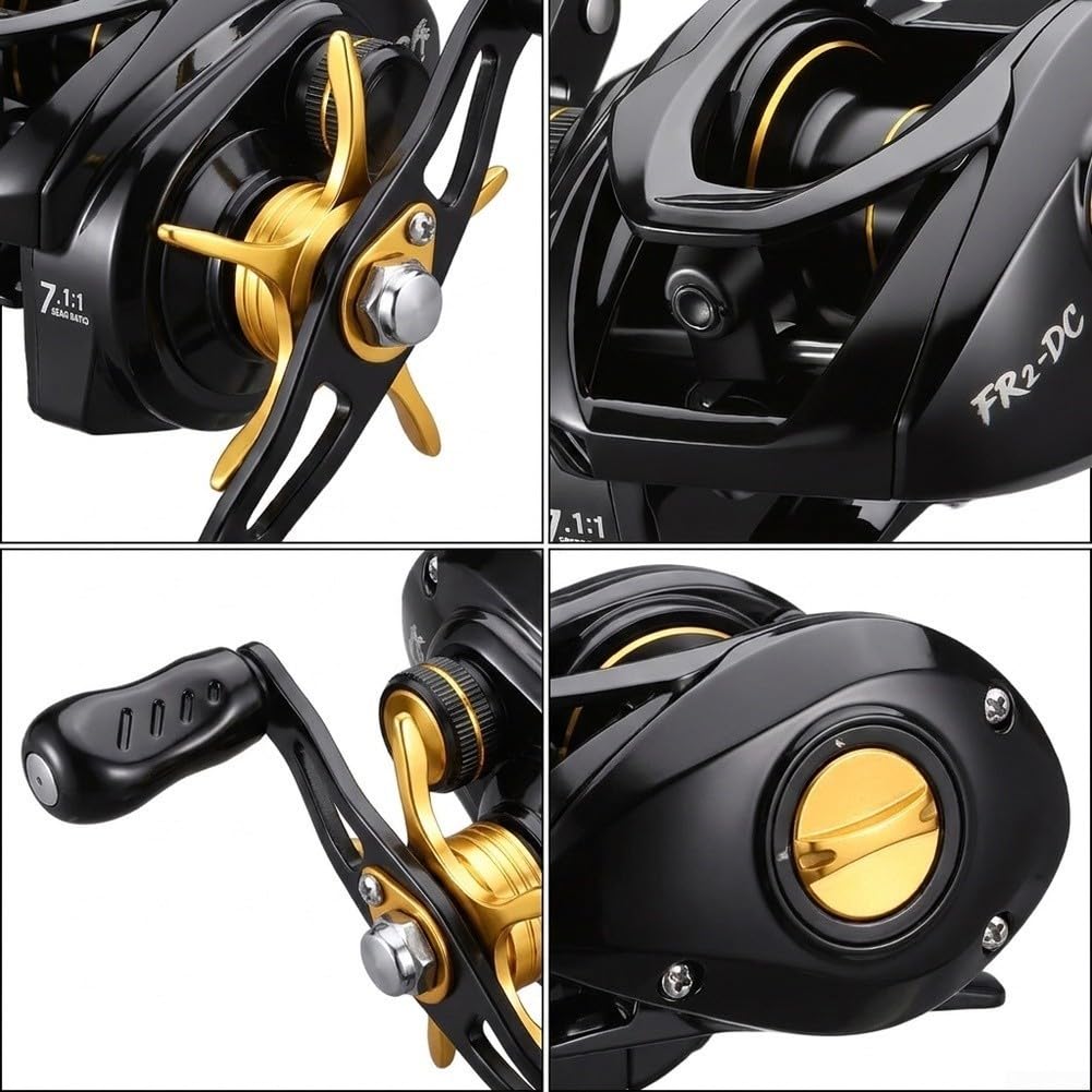Kołowrotek Baitcasting Reel 4+1BB Elektroniczny układ hamulcowy | Łożyska kulkowe 4+1, odporne, płynne obracanie, konstrukcja, długotrwała wydajność