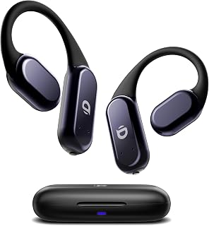 True Wireless Bone Conduction Earphones, OWS Open Ear Headphones with Earhooks, Bluetooth 5.3, Up to 60H Playtime with Case, IP68, AAC/SBC, for Cycling Yoga Workouts
