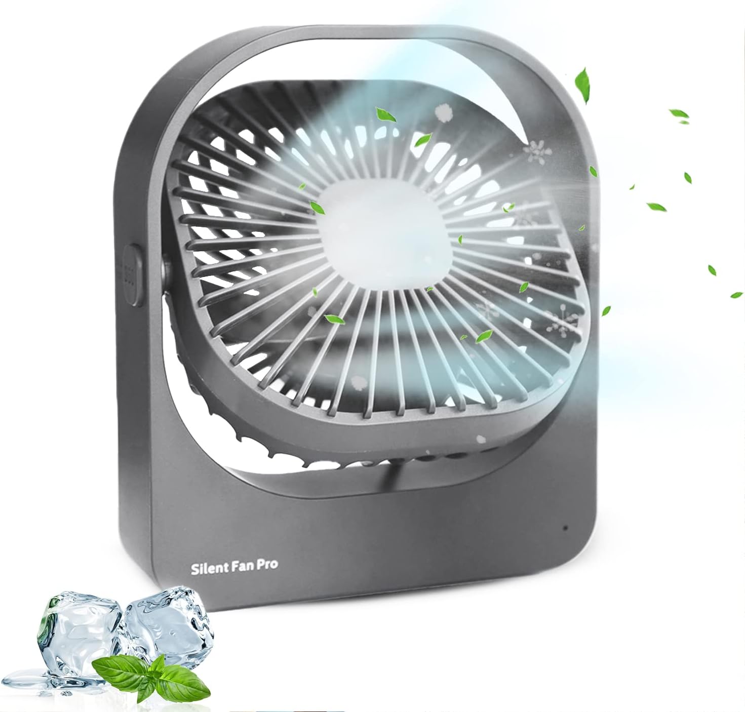RILOOP Small Desk Fan, Usb Powered or Battery Powered Desk