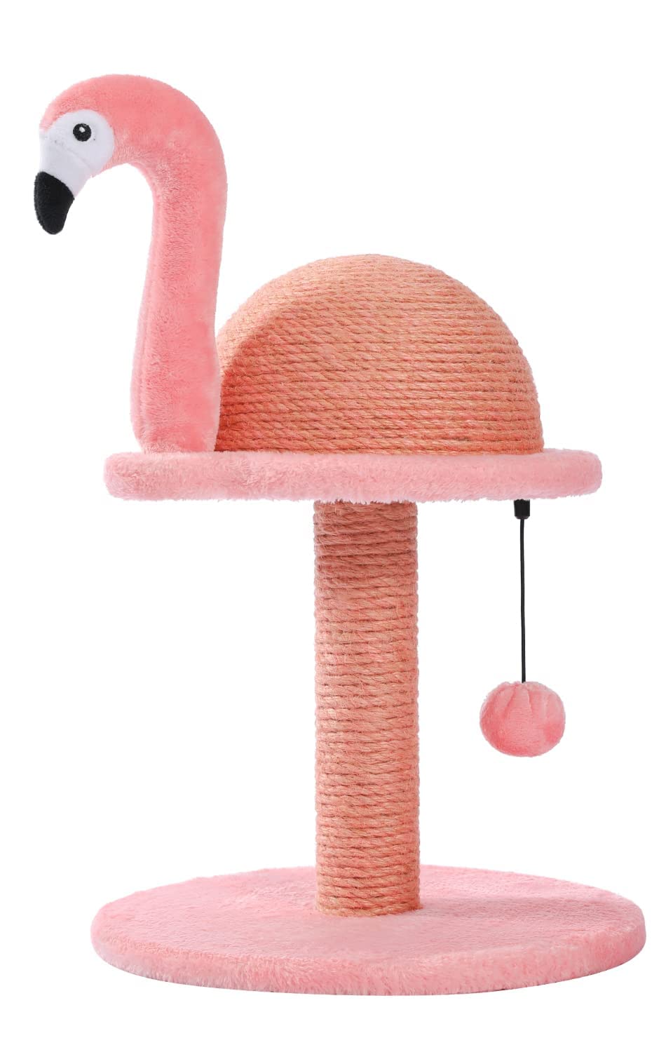PETEPELA Cat Scratching Post, Pink Cat Scratcher Tree, Flamingos Natural  Sisal Cat Scratch Post with Interactive Toy Ball and Extra Replacement Sisal