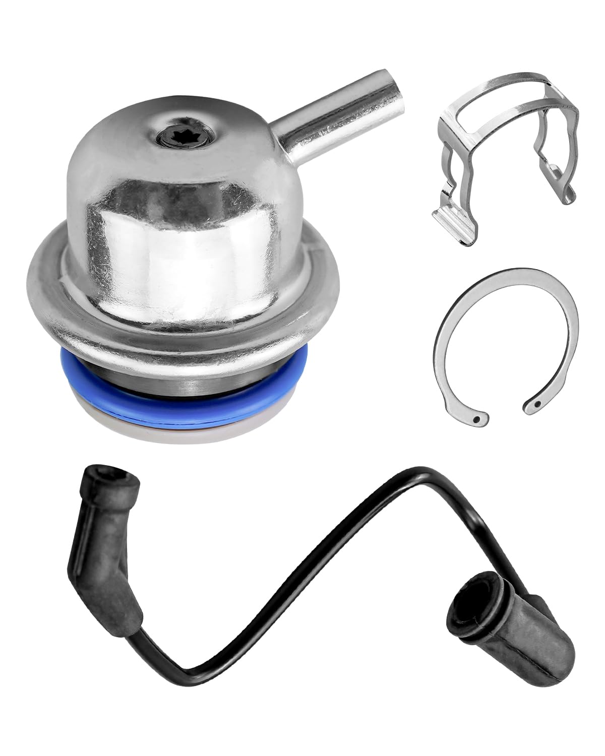 Fuel Injection Pressure Regulator with Vacuum Line Fit for Cadillac Chevrolet GMC Hummer Silverado Express Sierra 1500 2500 3500 Tahoe Yukon H2 1999-2004, Replace 17113556 89060418 12583236-image-43