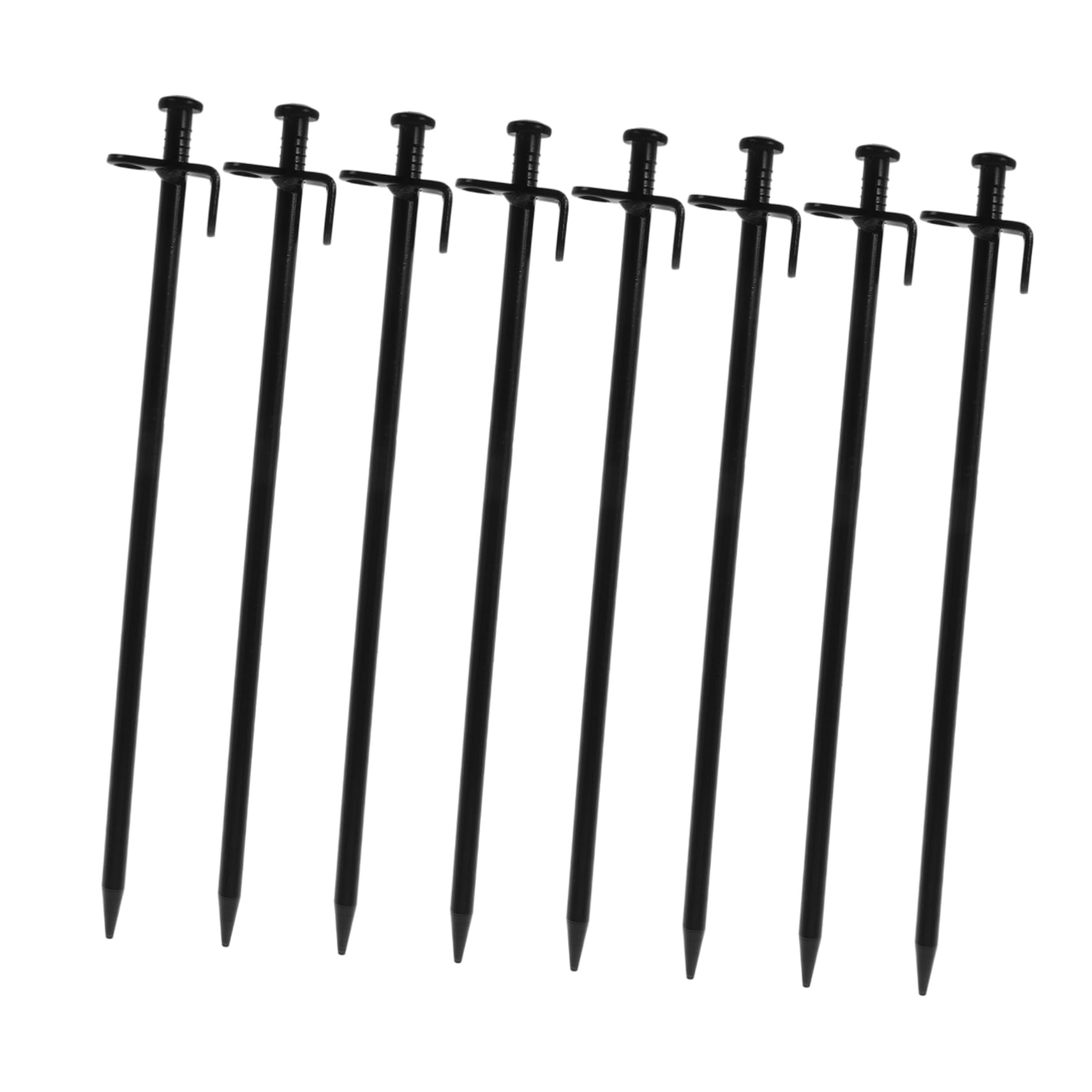 Hemobllo 8pièces Lot de Piquets de Tente Acier de Ancrages Métalliques pour Sol Dur Crochets Noirs pour Montage de Tentes Extérieures pour Camping Jardin