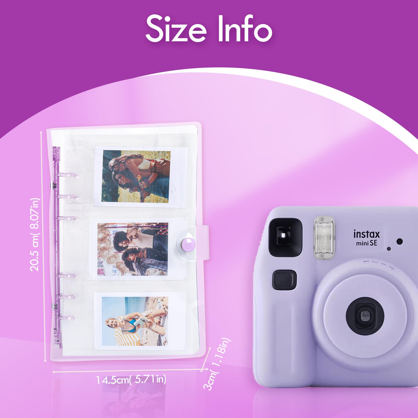 Mini Album Fotografico A5 Con 120 Tasche, Copertina Trasparente Con Paillettes Colorate, Per Foto 9,5x6,5 Cm, Raccoglitore Per Card E Adesivi - 2