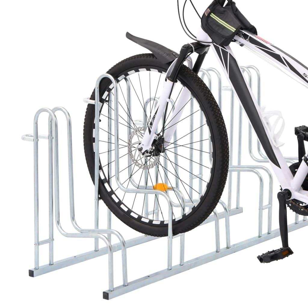 Support de vélo pour 5 vélos, support de sol en acier galvanisé, peu encombrant, pour garage et extérieur, 133,5 x 41 x 73 cm