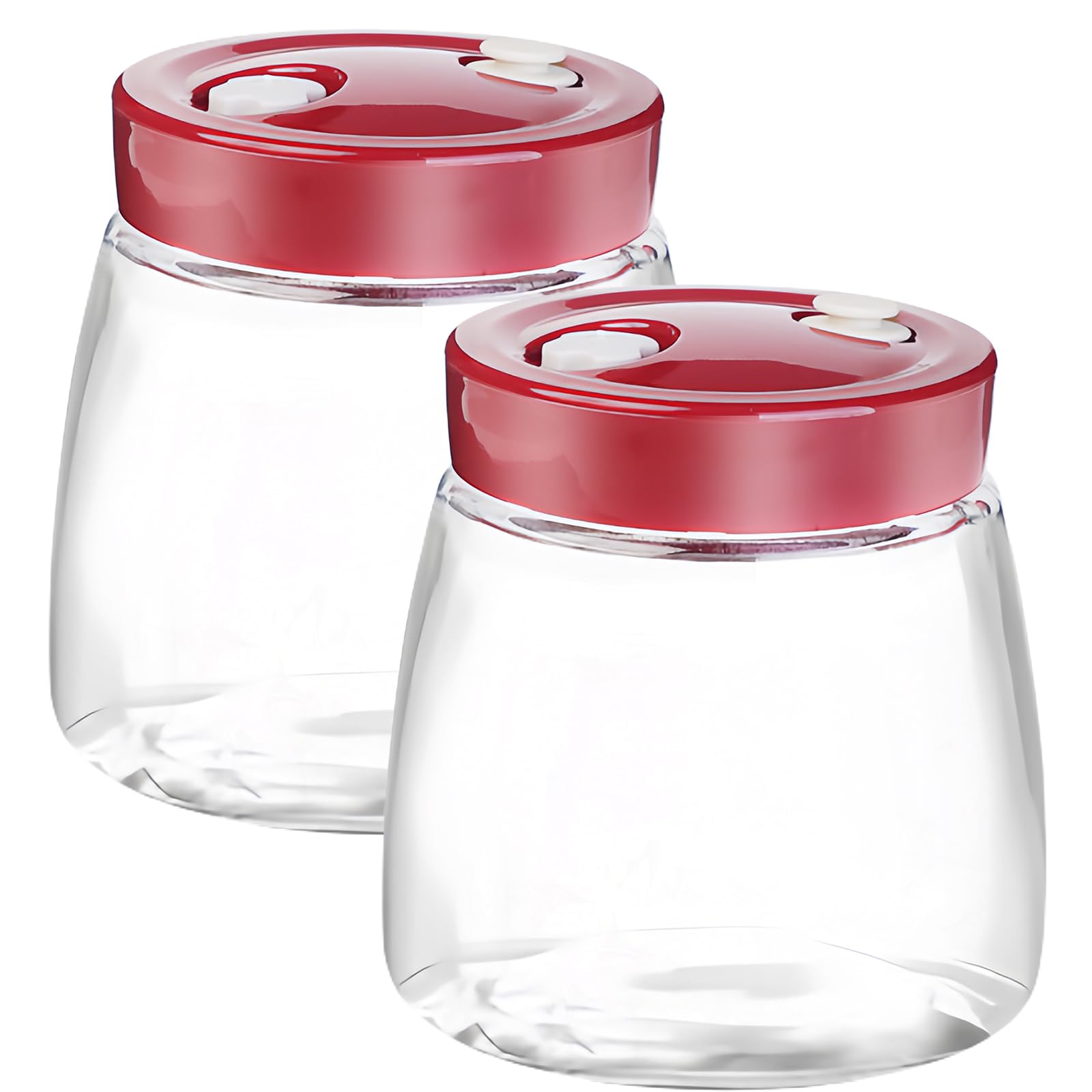 BYZESTY 2pcs Tarro de fermentación 1000ml Frascos de fermentación con válvula de liberación de aire, tarro de fermentación de vidrio frascos de vidrio para hacer pepinillos Kimchi, Chucrut