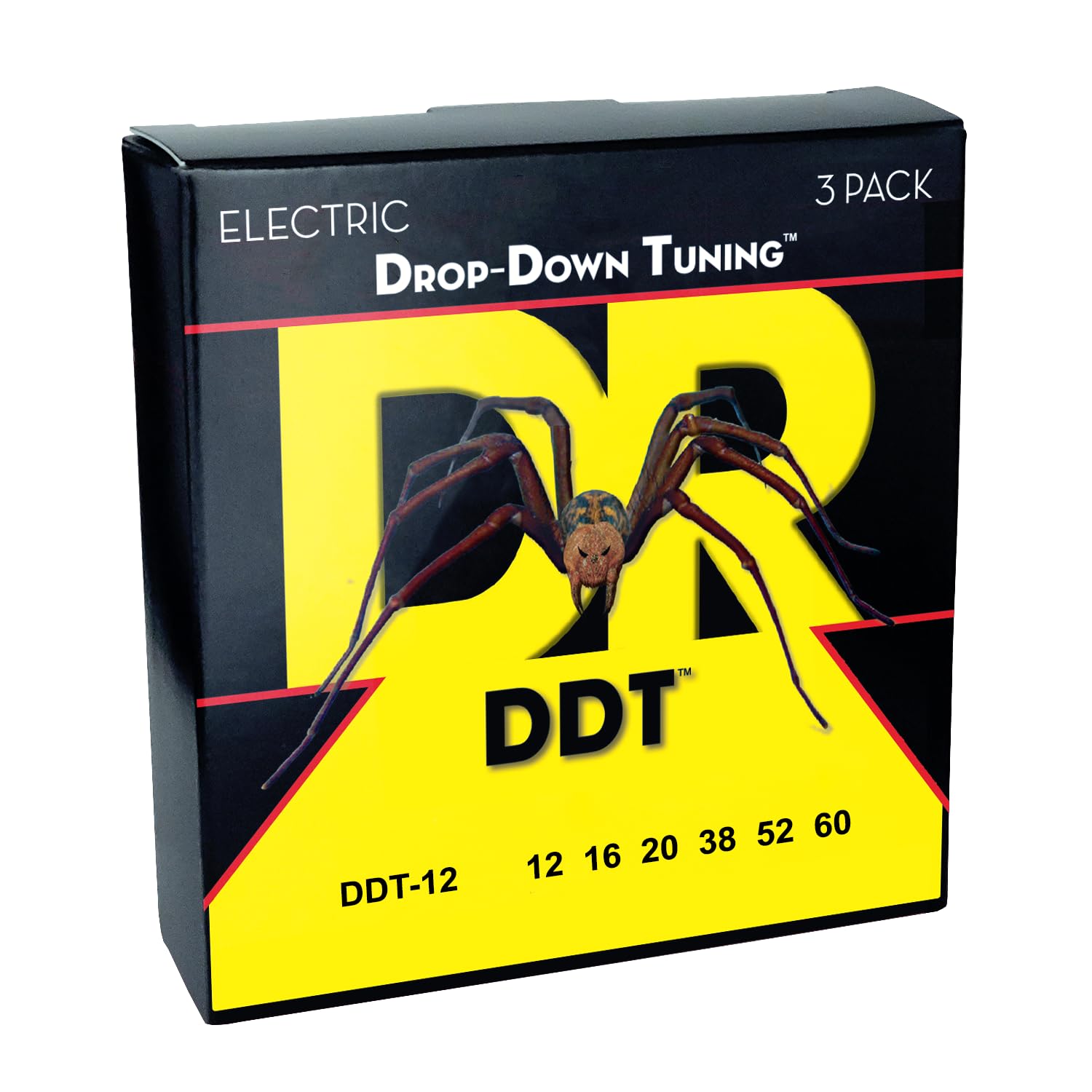 DR DDT Electric Guitar Strings - Confezione da 3 pezzi - Extra Heavy 12-60