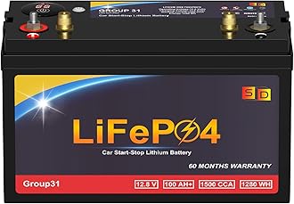 Lithium Car Battery Start-Stop GROUP 31 12.8V 100Ah 1500CCA LiFePO4 Automotive High-Performance With Emergency Start Button Battery For Car