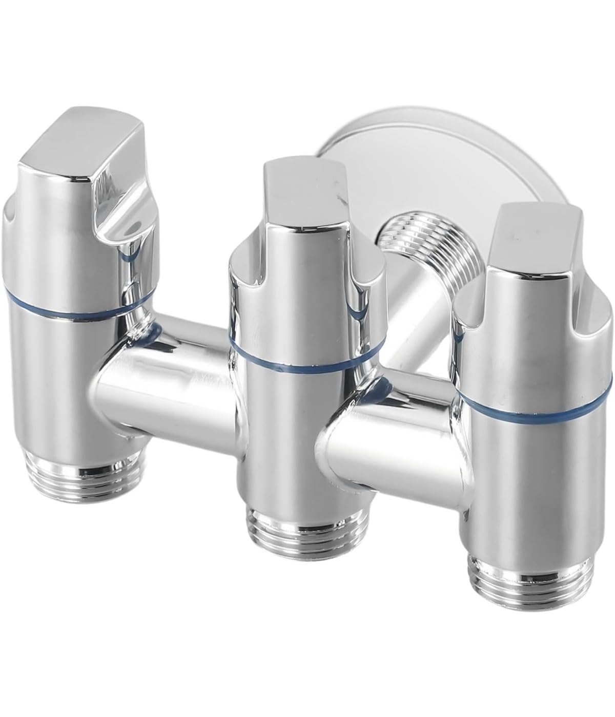 Three-Way Water Injection Angle Valve, Efficient and Stable, Multifunctional Design, Inlet and Three Outlet Water, 1 Piece (Silver)