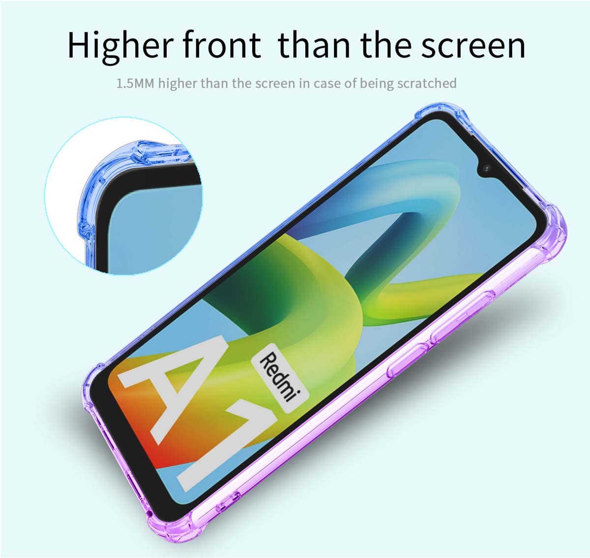 GOKEN Cover per Xiaomi 13T / Xiaomi 13T PRO, Silicone TPU a Gradiente Colori Custodia, Soft Rubber Protettiva Case, Antiurto Antiscivolo Protezione Shell, Rosa/Verde