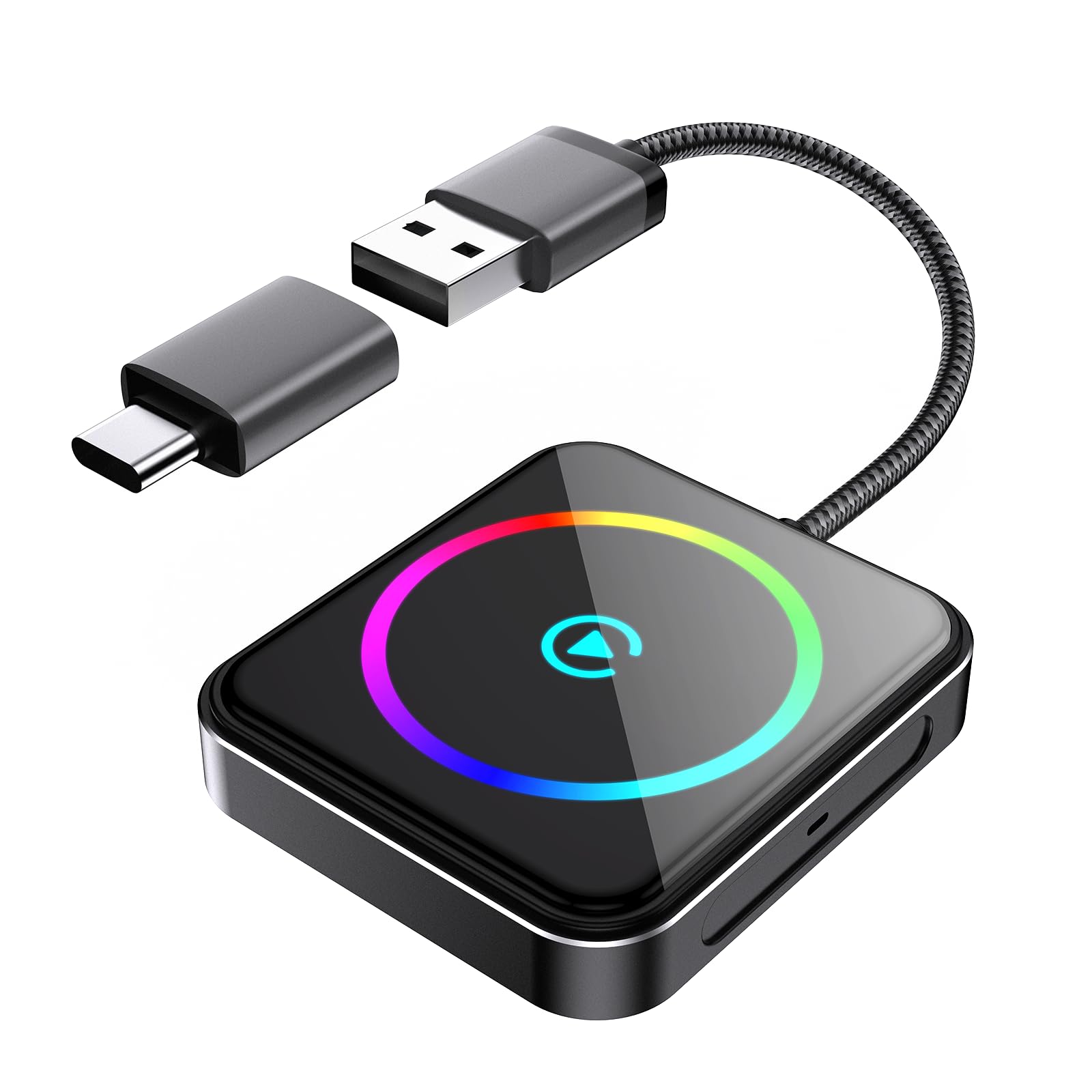 Wireless CarPlay Adapter for Apple iPhone, 2-in-1 CarPlay & Android Auto, Converts Wired to Wireless. Instant Auto-Connect, Low Latency, USB-A/C Plug and Play (Android 11+, iOS 10+)