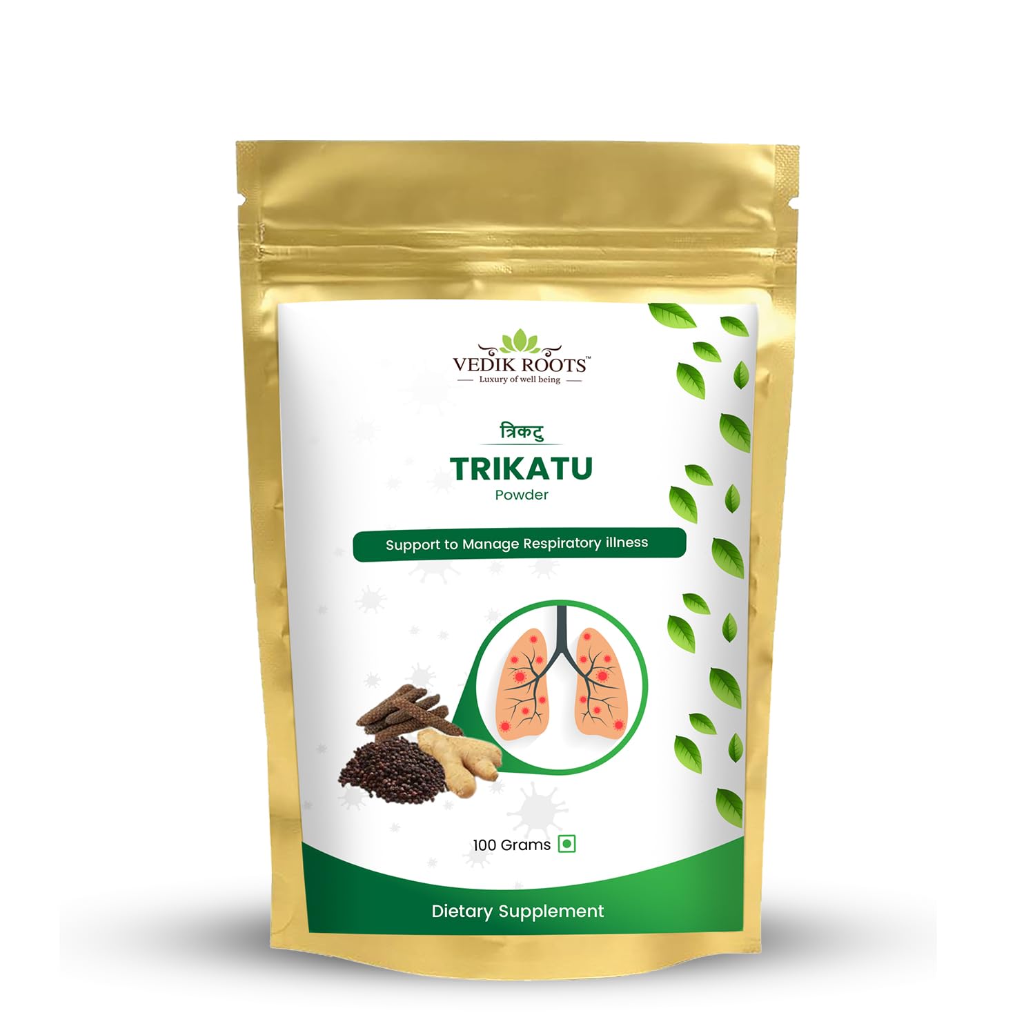 Vedikroots Trikatu Powder - An Organic Blend Of Three Magical Ingredients For Enhancing Immunity And Boosting Digestive Strength | 100% Pure And Natural(100 GM)
