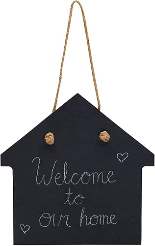 Miniatura 5 de Farmlyn Creek 2 letreros rústicos colgantes de pizarra con 4 palos de tiza (juego de 6 piezas)