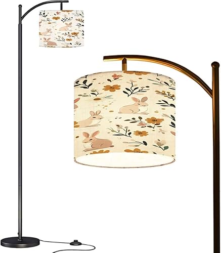 Miniatura 9 de Lámpara de pie de arco retro de los años 70 y 60 s, floral, hippie, de verano, patrón sin costuras, bohemio, de verano, lámpara de pie alta,