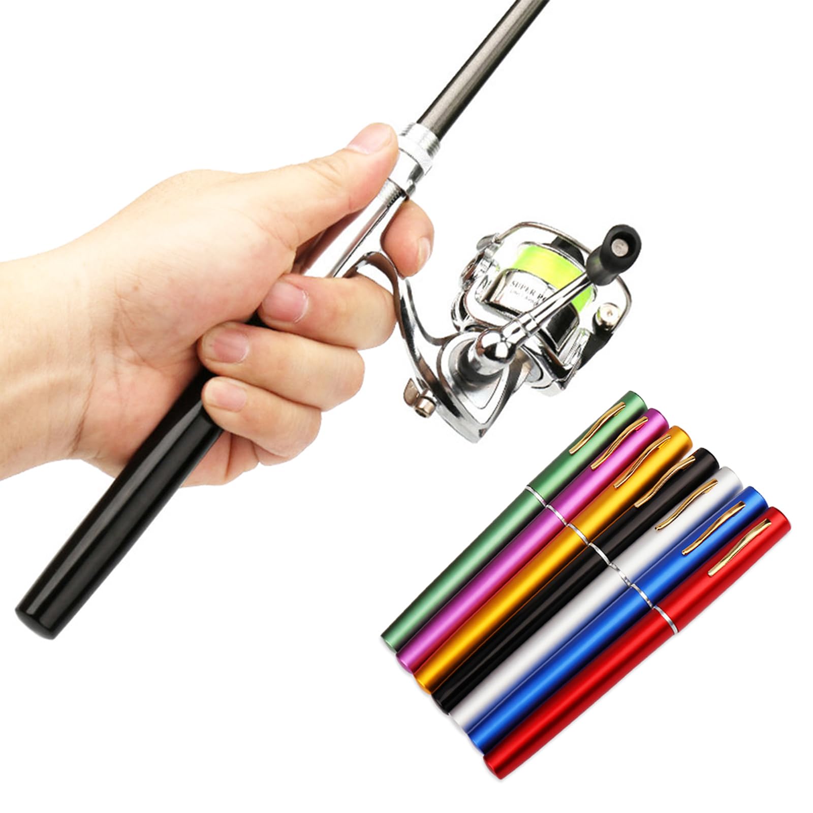 Lixada 1 m / 1,4 m Sac de canne à pêche pliable Reel Combo Mini Pen Kit canne à pêche télescopique Moulinet Combo Kit