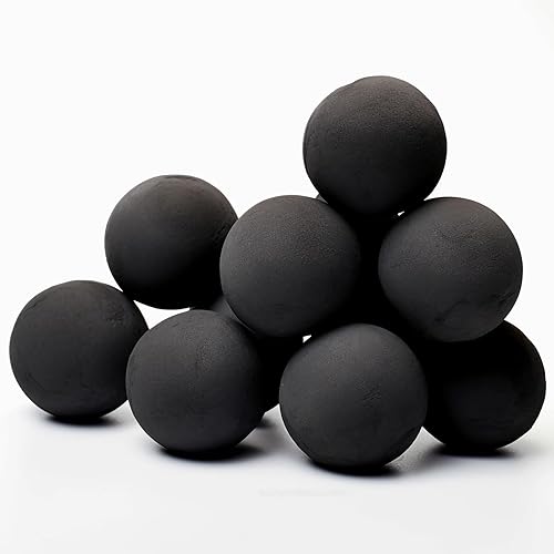 Bolas de fuego de cerámica para chimenea, bolas de fuego para fogatas de propano y gas y accesorio de chimenea, piedras de fuego de cerámica para
