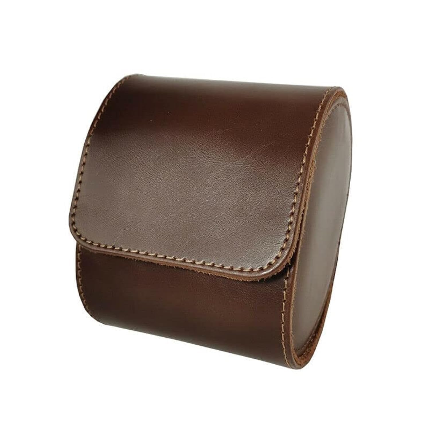Vintage Time Watches Brown Premium Pu Leather Watch Roll Single Pu Watch Travel Case Watch Box Pouch Roll (Brown)