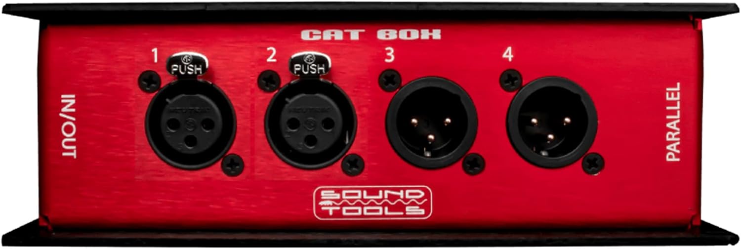 Sound Tools CAT Box MX – 4 Male with Passive Analog Audio for etherCON Daisy Chain – 4 Channel XLR Over CAT5e Stage Box – DMX, COM, AES & 3-pin XLR Compatible – Rugged Aluminum Housing