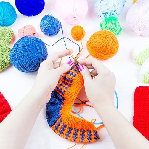 Miniatura 5 de Juego de 18 agujas de tejer circulares de bambú, 18 tamaños, agujas de tejer de bambú de doble punta con tubo de plástico de color para hilo para