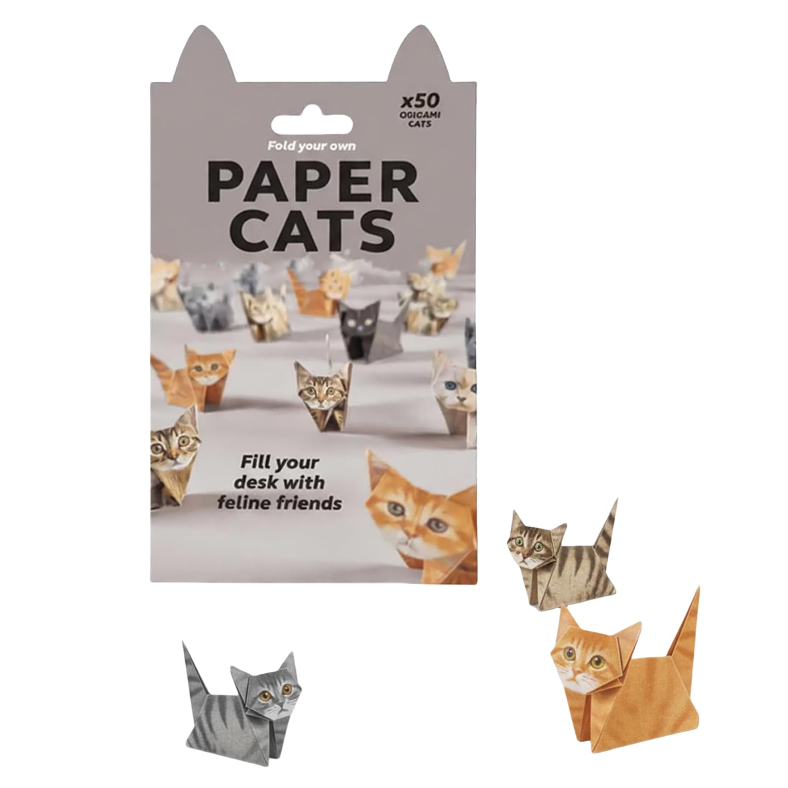 DIY Paper Origami Kit 3D Handmade Origami Paper for Adult Kid Decor Gift(Cat)