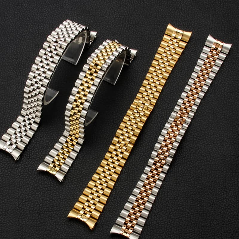 Klasyczny pasek do zegarka ze stali nierdzewnej 13 17 20 mm, do roli X Oyster Perpetual DateJust srebrna złota męska bransoletka na nadgarstek