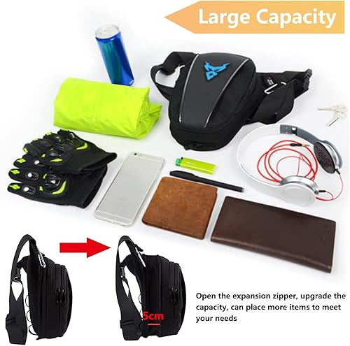 Miniatura 3 de MIGHTYDUTY Riñonera de motocicleta para hombre, cintura Oxford de gran capacidad para motocicleta, bolsa multifuncional de múltiples bolsillos para