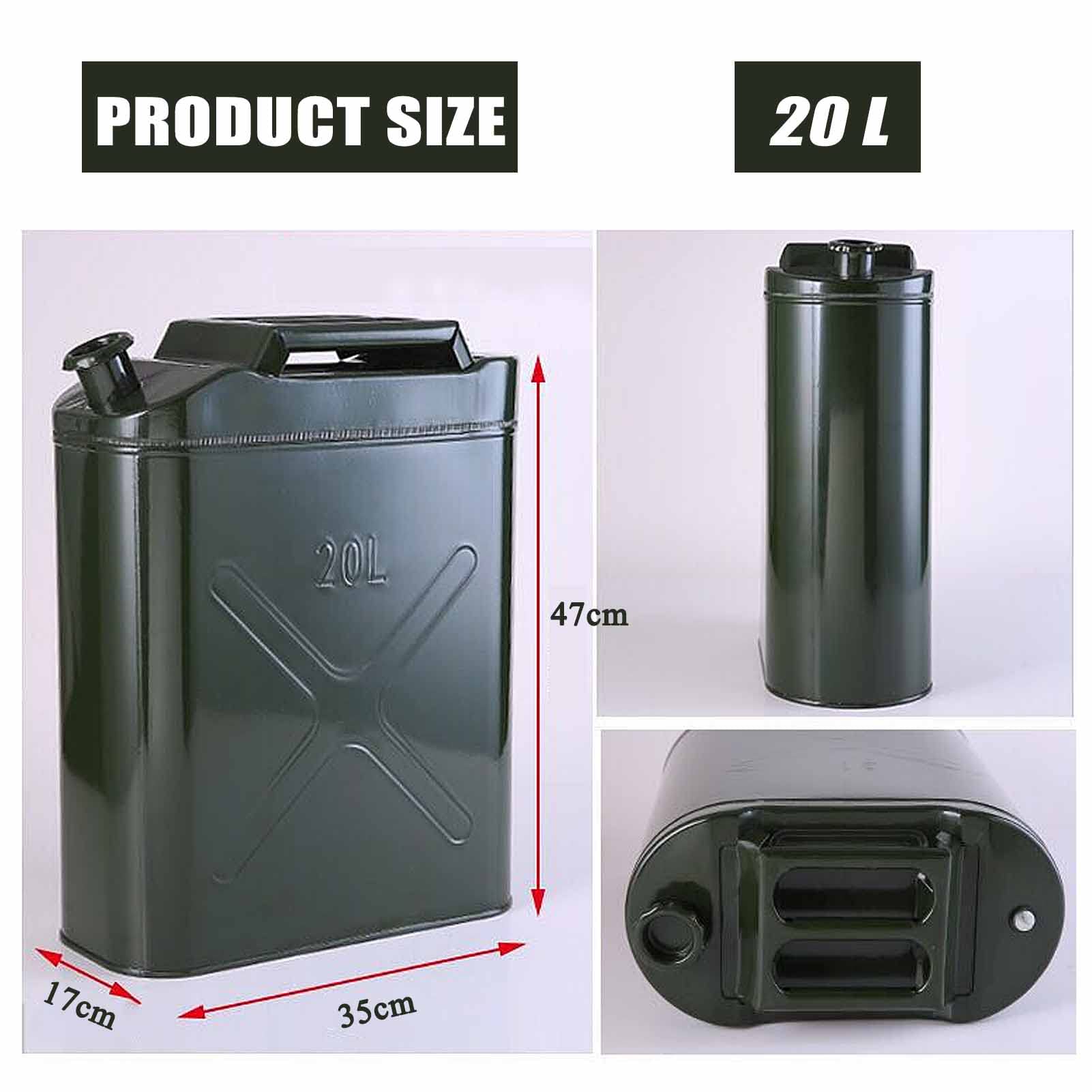 WUTONG Benzina a Base di Benzina addensata Benzina Militare può 30 Litri 20 Litri 10L Serbatoio Diesel Verticale Portatile Contenitore Carburante - Verde