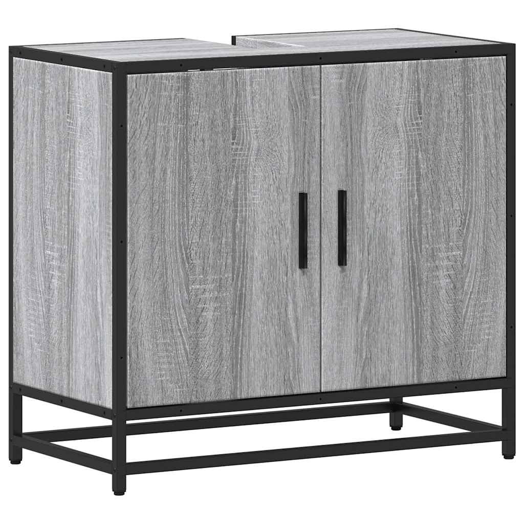Tomostar Meuble sous Lavabo, Meuble de Rangement Salle de Bain Sonoma Gris 65x33x60 cm