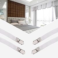 Vista 6 de TOPINCN 4 piezas de sujetadores elásticos para sábanas de cama, correas cruzadas para colchón, clips resistentes, correas flexibles para fundas