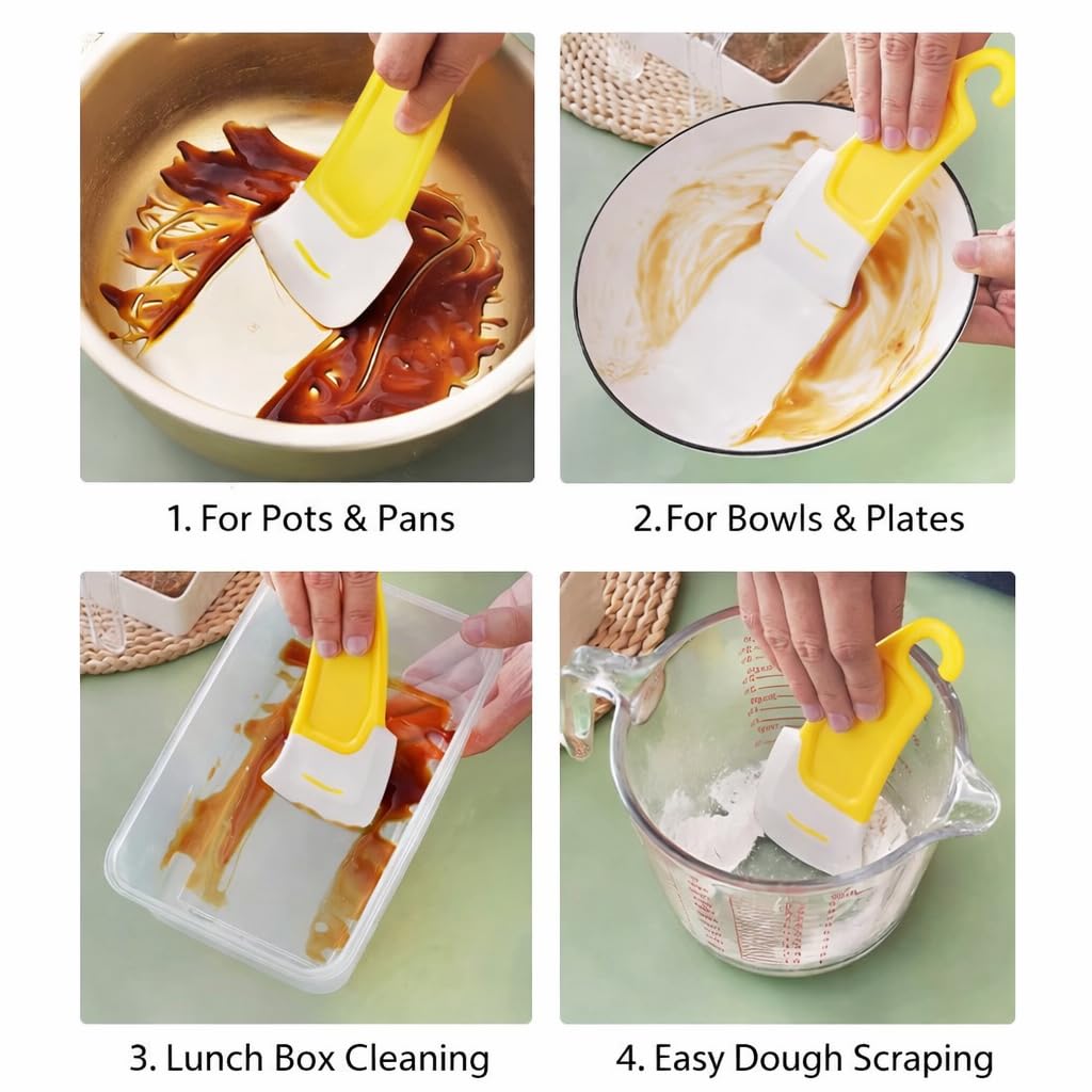 1 Pack Heat-Resistant Silicone Scraper for Baking Grill and Cookware Cleaning – Flexible Non-Stick Pan Residue Remover - Residue from Pots and Pans — view 6