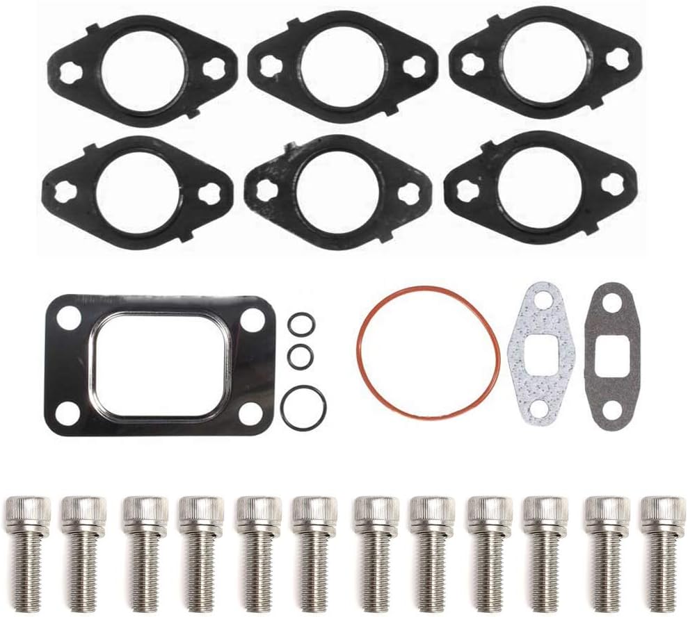 Mahle Turbo Mounting/Exhaust Manifold Gasket With XDP Manifold Bolts Set For 98.5-02 5.9L Dodge Cummins