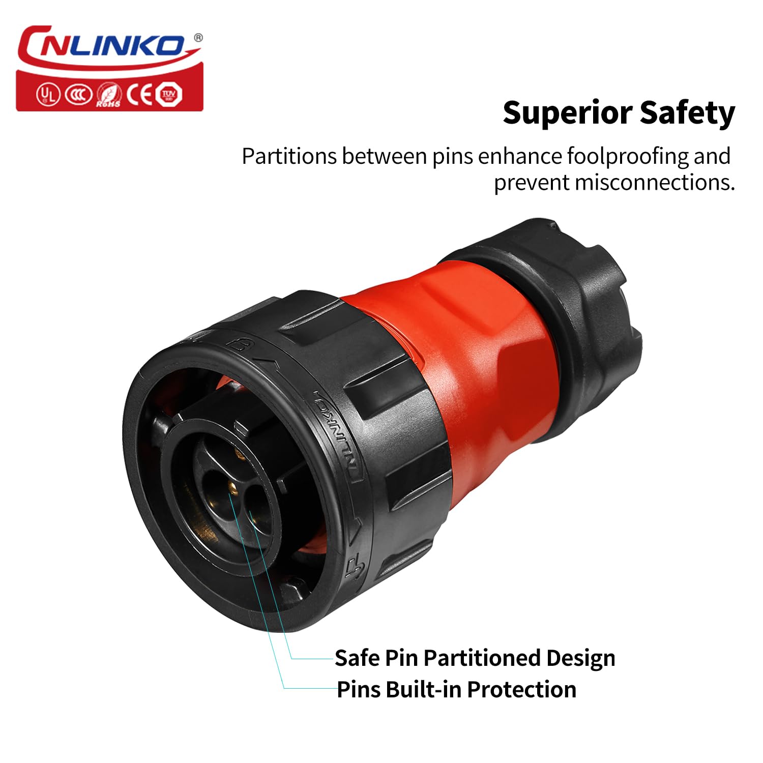 CNLINKO YM-24 Industrieller Wasserdichter Steckverbinder IP68 Rundsteckverbinder Luftfahrtstecker im Militärdesign PBT-Gehäusestecker Aviation-Anschluss M24 Flanschdose (3 Polig)