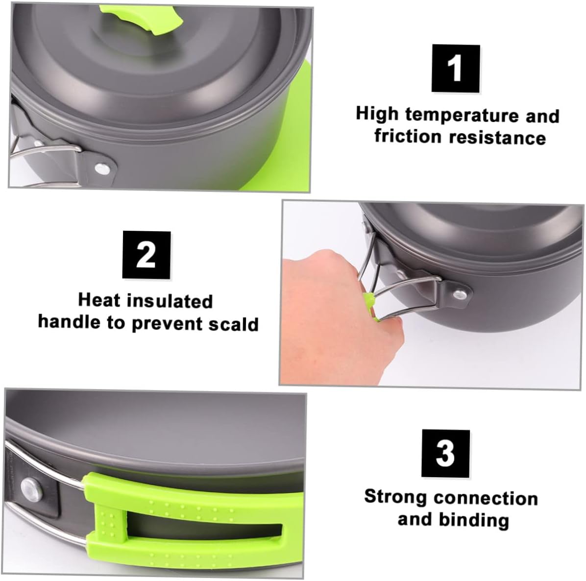 GANAZONO 12-Piece Portable Camping Cookware Set Teapot Aluminum Outdoor Cooking Tools for 1-2 People for Hiking and Picnics