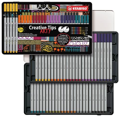 STABILO - Multi-Liner-Set - Creative Tips - ARTY - 50er Metalletui - URBAN