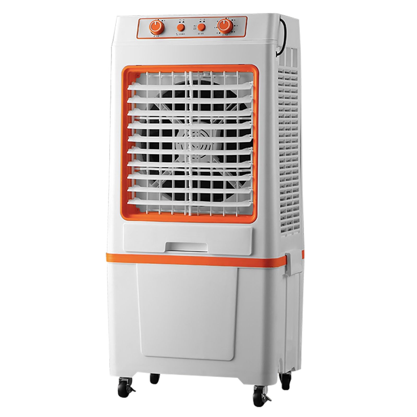 AYCDL 3 In 1 Evaporative Air Cooler, 3-Speed Portable Swamp Cooler, 40L Tank, 120° Oscillation, Knob Control, for Large Rooms, Factory, Outdoor Use,Orange