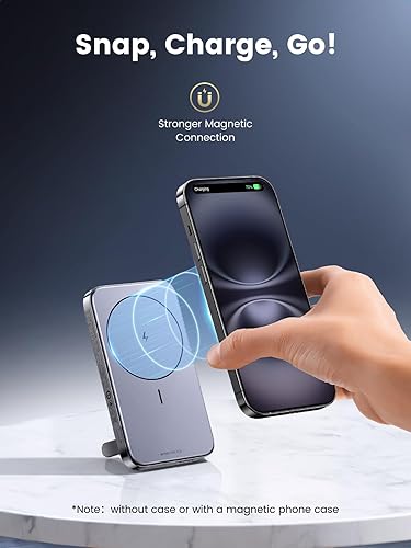 Miniatura 9 de UGREEN Batería externa magnética inalámbrica de 10000 mAh USB C USB A carga rápida PD QC 3.0 20W Power Bank Induction Qi 15W Max compatible con