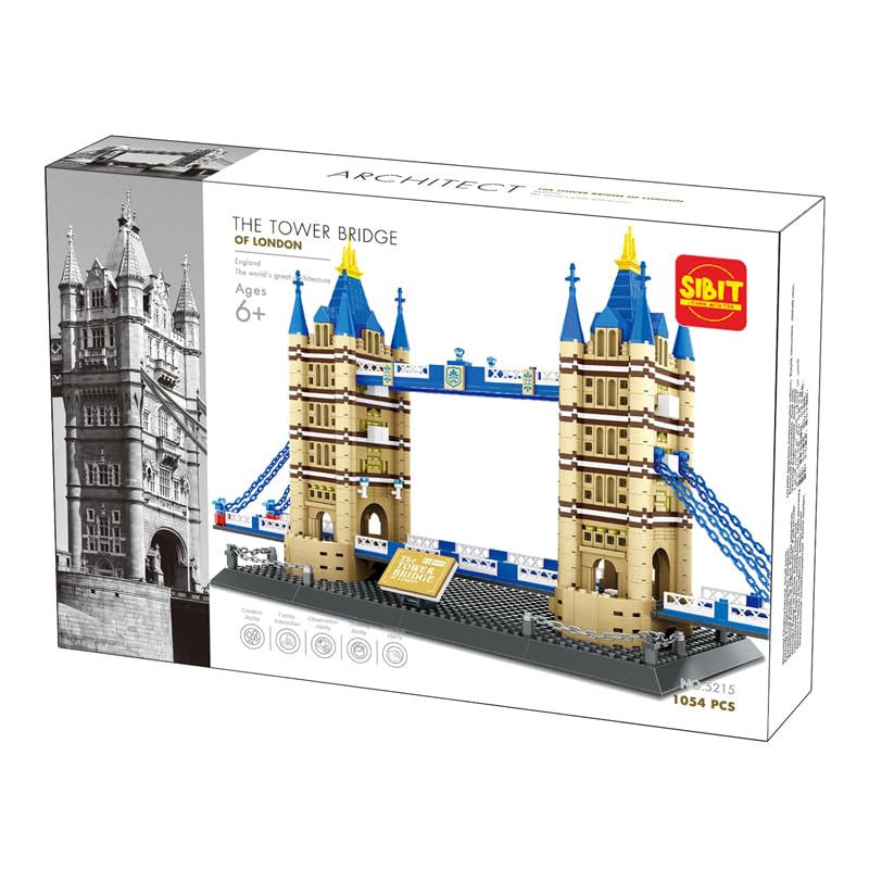 Image of Ultimate Tower Bridge London Model - Mini Bricks Set with Manual and Brick Separator Tool - Educational DIY Construction Kit for All Ages - Fun and Engaging Landmark Replica!