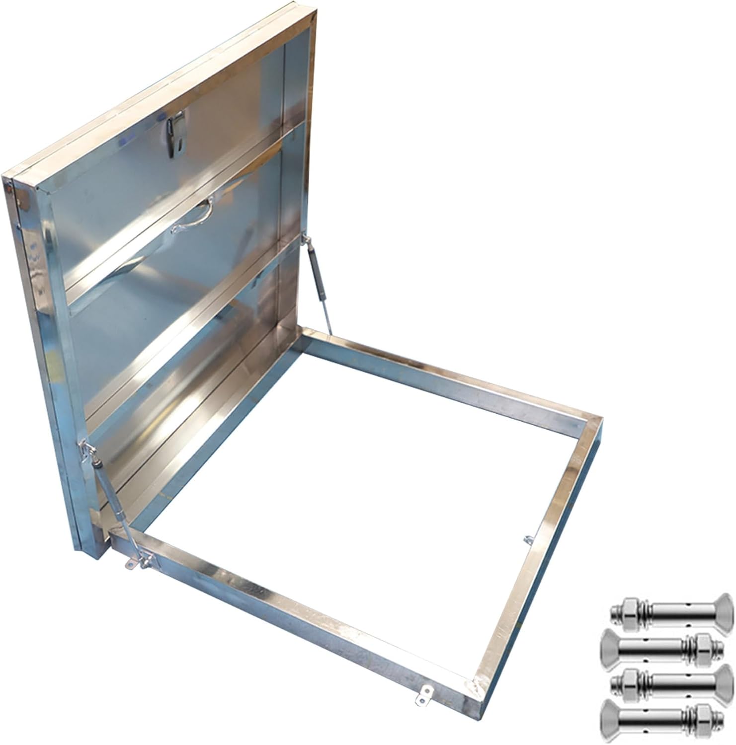 Roof Access Hatch Heavy Duty Stainless Steel Security Door Roof Hatch Skylight Rooftop Hatch Cover Plate for Wellhead Lid, Cellar Cover(Inner 25.6x25.6in/65x65cm)