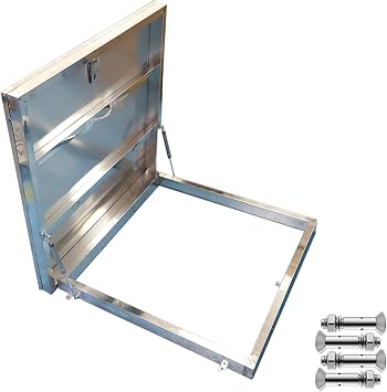Roof Access Hatch Heavy Duty Stainless Steel Security Door Roof Hatch Skylight Rooftop Hatch Cover Plate for Wellhead Lid, Cellar CoverInner 33.5x35.4in/85x90cm