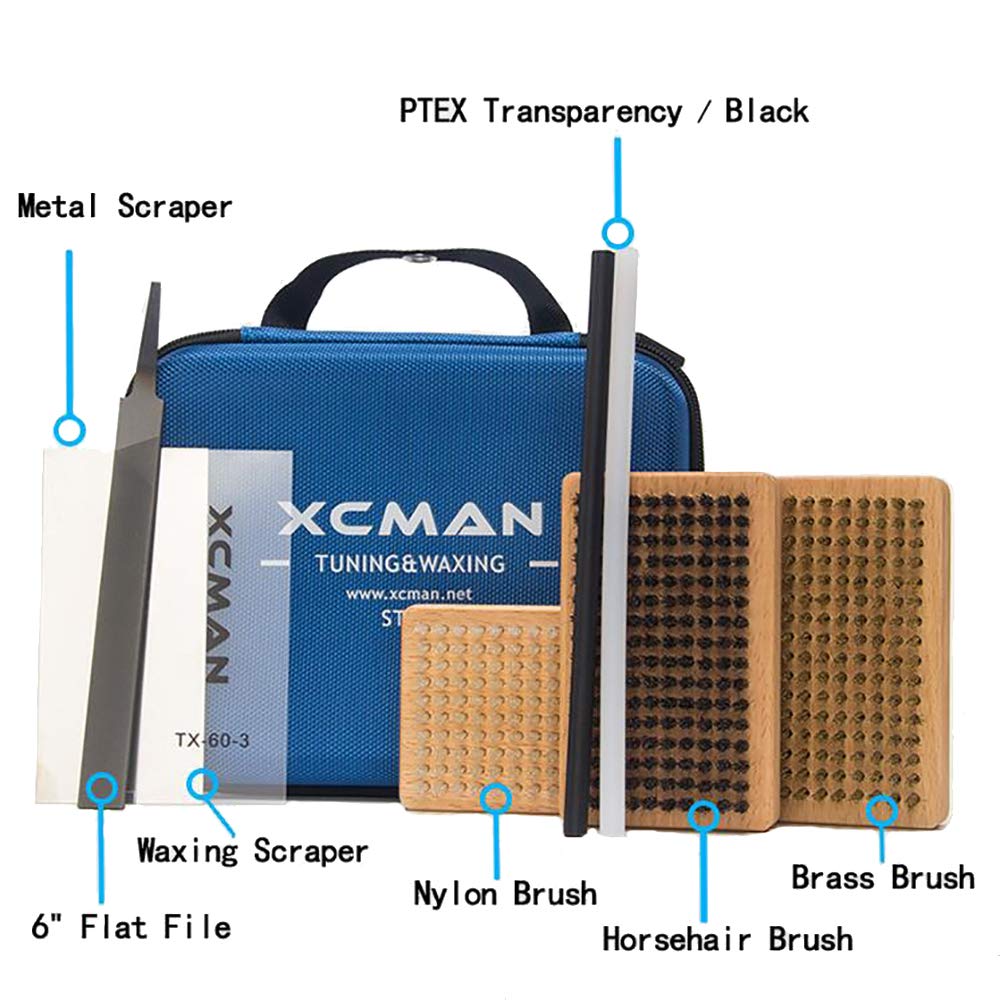 LeTkingok Ski Snowboard Waxing Brush Scraping Wax Plate Trimming Patching Tool Kit