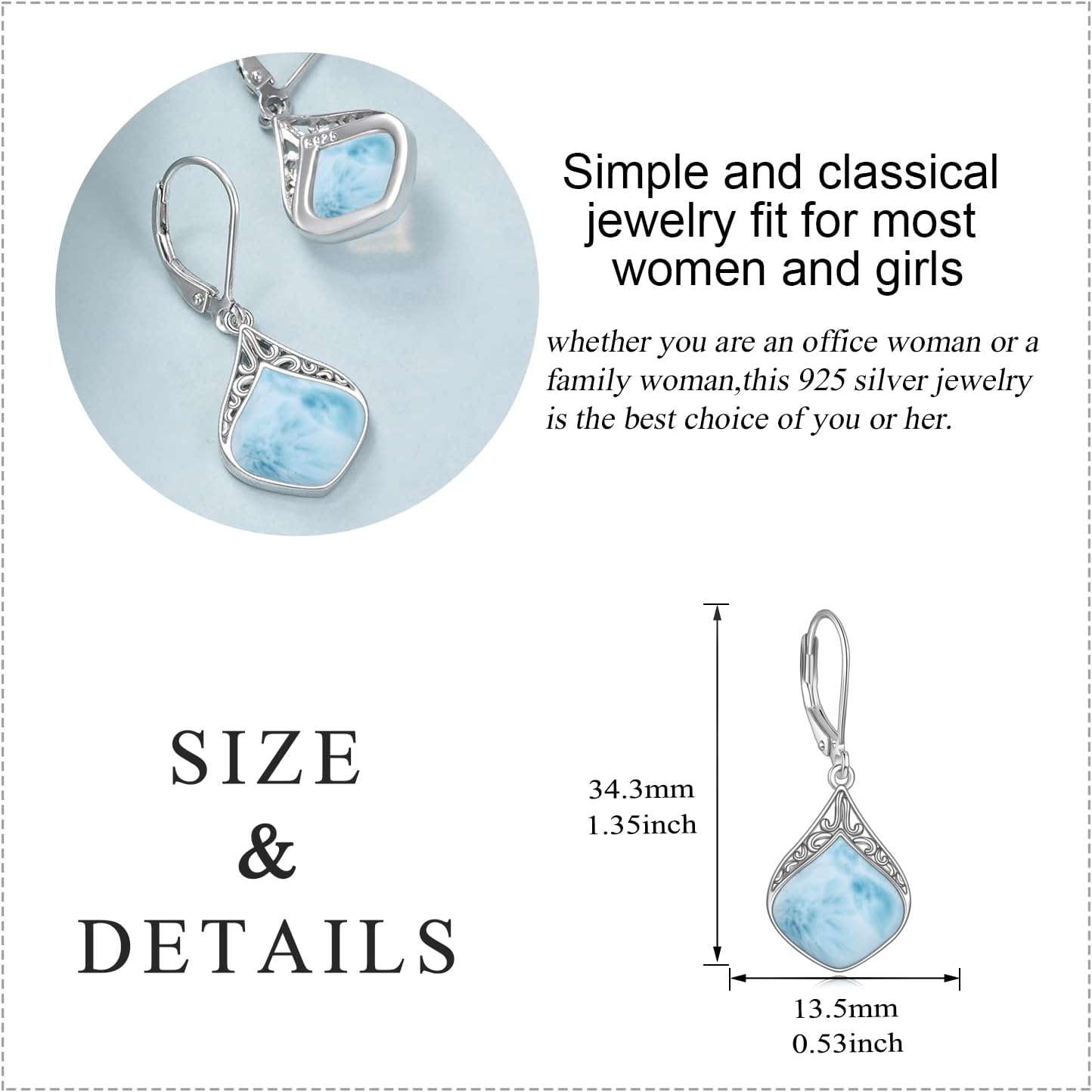 Teardrop Earrings Sterling Silver Filigree Irish Celtic Teardrop Drop Earrings Jewelry Gifts For Women - Image 5