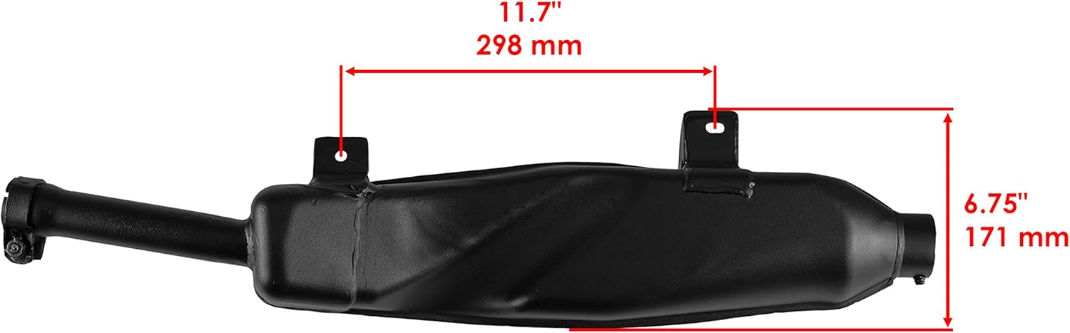 Caltric Exhaust Muffler Compatible with Yamaha Kodiak 400 YFM400FW 4x4 1994 1995 1996 1997