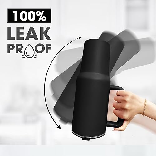 Miniatura 3 de osse Vaso de 40 onzas con asa y tapa con pajilla, botella de agua aislada al vacío de doble pared, reutilizable, de acero inoxidable, taza de viaje,