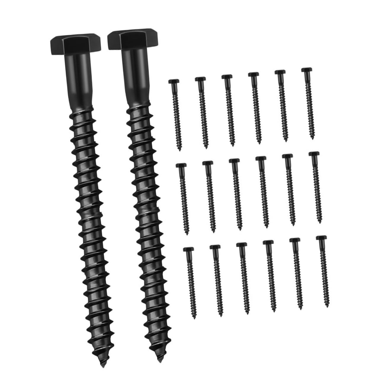 HOLIDYOYO Hexagon Head Lag Screws Set Pcs Carbon Steel Head Lag Securing Bolts Heavy Duty Hardware